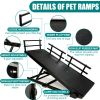 Dog Ramp for Couch or Bed, Folding Wooden Pet Ramp with Anti-Slip Rubber Mat & 3 Removable Safety Side Rails
