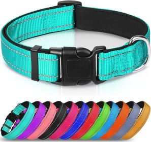 collReflective Dog Collar; Soft Neoprene Padded Breathable Nylon Pet Collar Adjustable for Medium Dogs (Color: Black, size: Medium (Pack of 1))