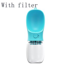 wPet Water Cup Outdoor Portable Water Bottle (Style: 350ML, Color: Blue With filter)