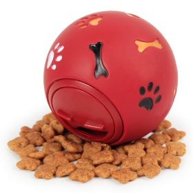 tFood Dispensing Dog Toys; Pet Ball Toys; Rubber Slow Feeder Dog Puzzle Toys; Dog Treat Balls (Color: Red, size: S)