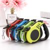 lDog Leash Retractable for Small Medium Dog up to 33lbs Nylon Tape/Ribbon Anti-Slip Handle One-Handed Brake Pause Lock